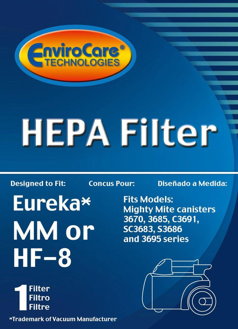 EnviroCare Replacement HEPA Vacuum Cleaner Filter for Eureka Sanitaire HF-8 MM Mighty Mite Pet Lover, 60666B, 60666A, 60666-6, EUR 60295-6 (Packag...