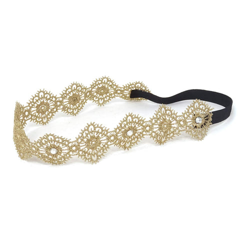 Honbay Lace Flower Elastic Headband with Crystal for Baby Girls...