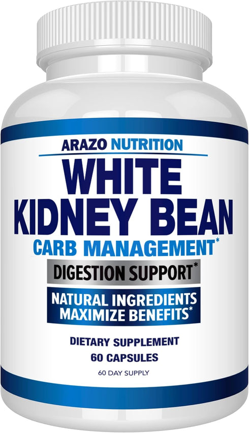Arazo Nutrition White Kidney Bean Extract - 100% Pure Carb Blocker and Fat Absorber for Weight Support - Intercept Carbs...