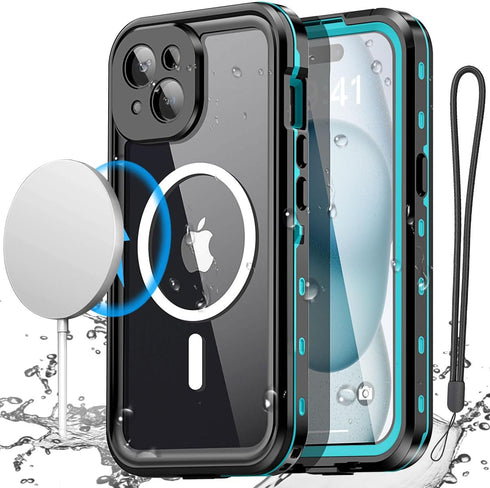 AICase Waterproof Case for iPhone 15(6.1") with MagSafe Snowproof,Dustproof and Shockproof, IP68 Certified Full Body Protection Fully Sealed Under...