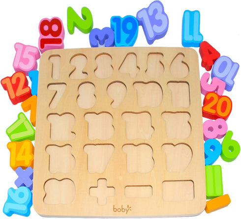 Wooden Number Puzzle Toys, ABC Letter & Number Puzzle for Toddlers 1 2 3 Year Old, Preschool Learning Toys for Kids, Educational Name Puzzle Gift ...