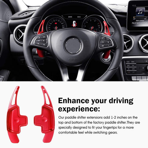 Partol Paddle Shifter Extensions For Mercedes Benz, Aluminum Metal Car Steering Wheel Shift Blades Fit Benz A B C CLA CLS E G GL GLA GLC GLE GLS M...