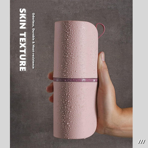 Travel Toothbrush Case Portable Business Trips Wash Cup Large Capacity Toothpaste Container Holder Organizer with Handle Toothbrushes Towel Storag...