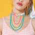 Navoky Punk Leather Choker Multilayered Acrylic Chain Heart Circle Necklace Gothic Layered Chain Collar Metal Ring Necklaces Adjustable Party Rave...