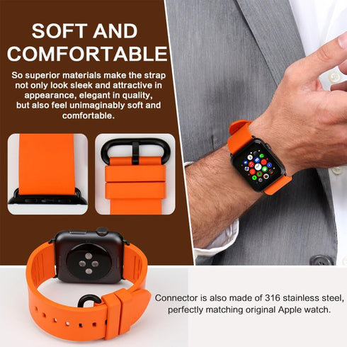 Replacement for Apple Watch bands, MAIKES Rubber Apple Sport Band for 49mm 45mm 42mm 44mm 38mm 40mm Apple Watch strap for iWatch Series 8 Series 7...