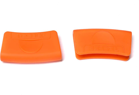 TECHEF - Silicone Pot Holders/Pinch Grips/Oven Mitts/ (Orange, Set of 2)/ Made in Korea...
