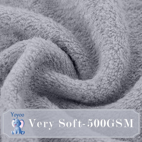 YOYOO Premium Baby Bath Towel – Viscose Derived from Bamboo, Baby Hooded Towels - Newborn Essential Cute Grey Little Elephant -Perfect Baby Regist...
