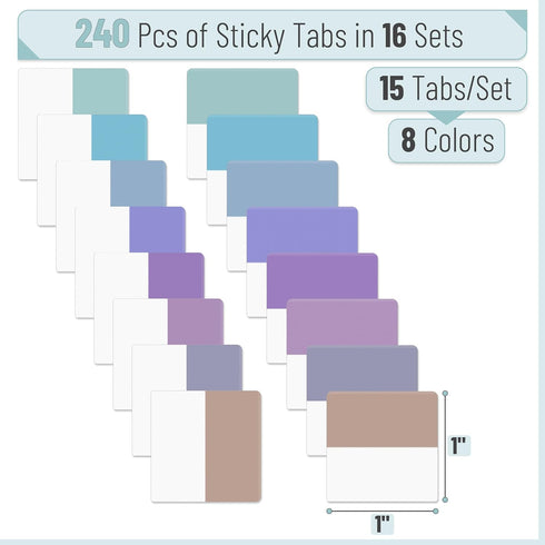 Mr. Pen - Sticky Index Tabs, 1inch, 240 pcs, Self-Stick Note PadsMr. Pen- Sticky Index Tabs, 240 Pcs, Pastel Sticky Tabs for Notebooks, Page Marke...