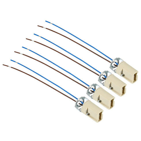 PATIKIL G9 Light Base Socket, 4 Pack Ceramic Lamp Bulb Holder Connector Lighting Replacement with 140mm Cable Wire for for Halogen Incandescent LE...
