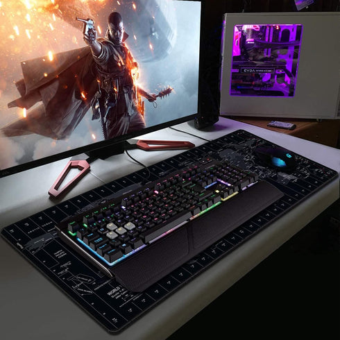 Extended Speed Gaming Mouse Pad Large Size 35.4 X 15.7X 0.12inches Desk Mat Mousepad with Personalized Design - World Map...