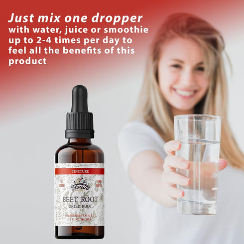 Beet Root Supplement - Liquid Beets Extra Fast Absorption - Beet Root Tincture Organic Extract, Gluten Free, 2 Fl Oz...