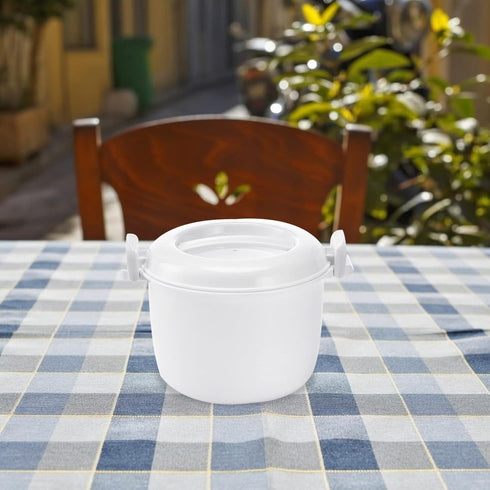 Microwave Rice Cooker Rice Steamer:2pcs Round Microwave Food Container Microwaveable Rice Pasta Cooker Microwave Rice Steamer for Rice Chicken Pas...