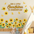 Sunflower Bulletin Board Decoration Sun Flower Cutout Set with Butterflies Fences Bulletin Cardboard with Motivational Sayings Cutouts for Classro...