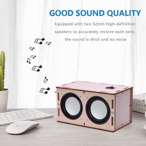 DIY Bluetooth Speaker Box Kit Electronic Sound Amplifier - Build Your Own Portable Wood Case Bluetooth Speaker Sound - Science Experiment and STEM...