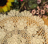 Damanni Beige Cotton Handmade Crochet Lace Tablecloth Doilies Table Overlay,Round,16 Inch,2PCS...