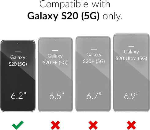 Crave Dual Guard for Samsung Galaxy S20 Case, Shockproof Protection Dual Layer Case for Samsung Galaxy S20, S20 5G - Black...