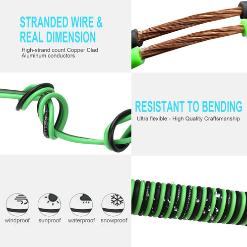 50FT 14/2 Gauge Power Ground Cable, 14 AWG Stranded Flexible Wire for Electrical Wire, Primary Automotive Wire, Battery Cable, Car Audio Speaker, ...