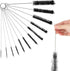 Straw Cleaner Brush 12Pcs Black Straw Brush 8 Inch Pipe Cleaners Scale Brush for Straws Reusable 12 Sizes of Straw Cleaning Brushes Set for Cleane...