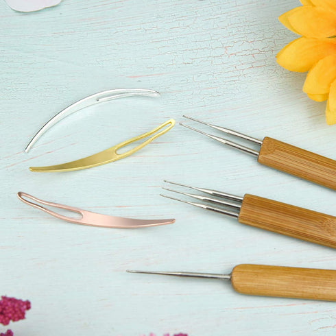 6 Pieces Dreadlock Crochet Hook Set Including Dreadlocks Crochet Hair Weaving Needle Tool 1 Pieces 1 Hook + 1 Pieces 2 Hooks + 1 Pieces 3 Hooks + ...