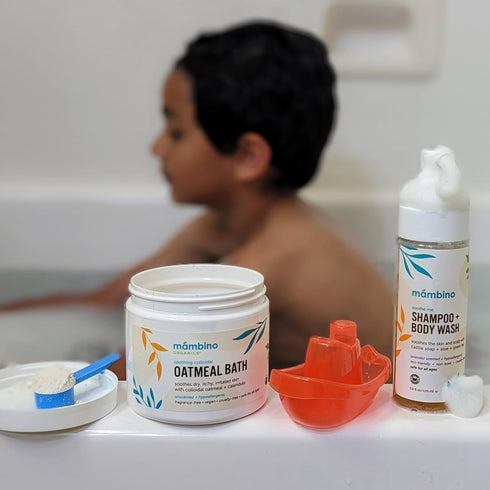 Mambino Organics Soothe Me Shampoo & Body Wash for Kids - Hypoallergenic, Plant-Based, Eco-Friendly Body and Hair Cleanser for Sensitive Skin - La...