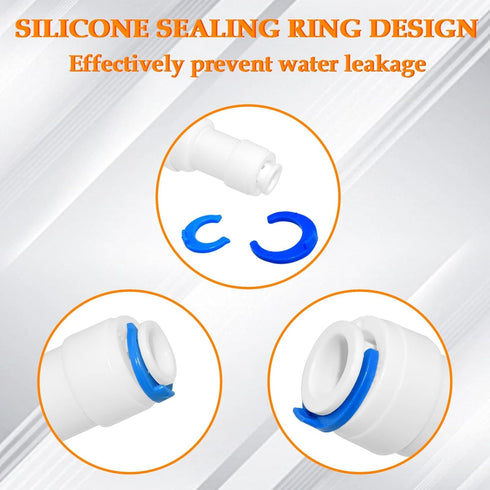 4 pack 1/4inch to 3/8inch OD Quick Straight Push Connector,1/4 quick connect fittings for RO Water Systems Purifiers Filters...
