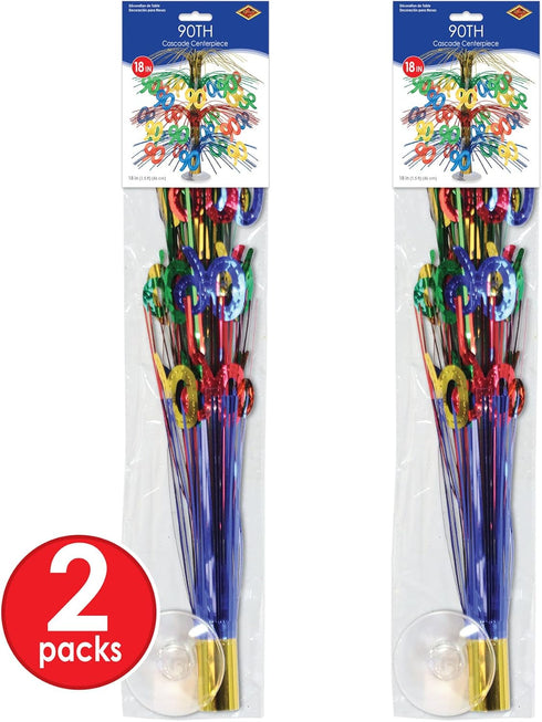 Beistle , 2 Piece "90" Cascade Centerpiece, 18''...