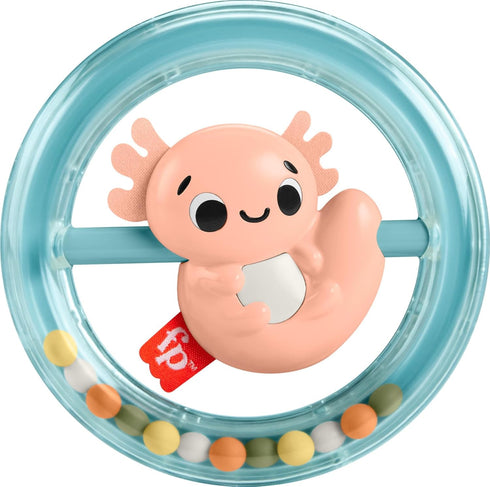 Fisher-Price Baby Sensory Toy Shake & Spin Axolotl for Fine Motor Activity for Newborns Ages 3+ Months...