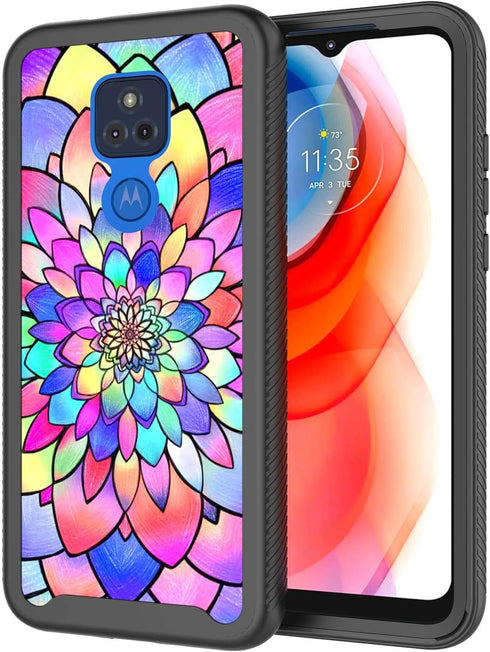 Case for Moto G Play (2021),Moto G Play 2021 Design Cute Case,Shockproof Dual Layer Armor Protective Boys Men Girls Women Floral Flower Bumper Pho...