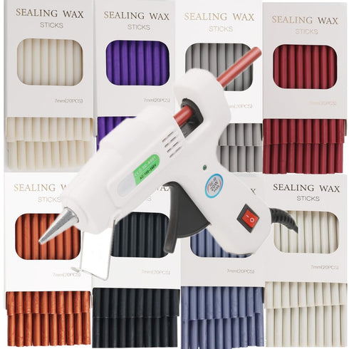 Wax Seal Sticks, ONWINPOR 40Pcs Pearl White Wax Sealing Sticks with 0.28'' Glue Gun, Glue Gun Wax Seal Sticks Set Great for Wax Seal Stamp, Weddin...