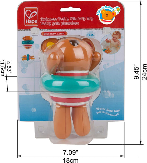 Hape Kids Little Splashers Swimmer Teddy Wind-Up Bath Toy...