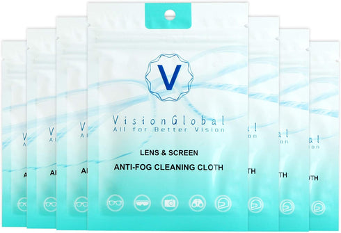 VisionGlobal anti-fog cloth, clean screen monitors&camera lenses (7 packs, individually packaging)...