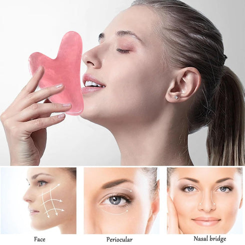 2Pcs Hydrating Facial Skincare Set, With Rosehip Seed Oil & Guasha-Tool, Rosehip Oil For Face, Rosehip Oil Hydrating Facial Care Oils, Vitamin A F...