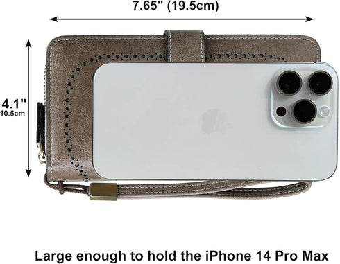Women Fashion Zip Around Wallet Large Capacity Long Purse Credit Card Phone Holder Clutch with RFID Blocking and Wristlet Strap...