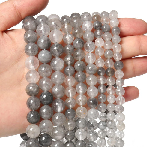 35pcs 10mm Natural Stone Beads Greystone Crystal Beads Energy Crystal Power Gemstone for Jewelry Making, DIY Bracelet Necklace...