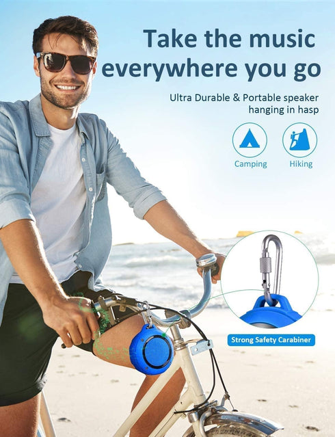 Kunodi Outdoor Waterproof Bluetooth Speaker, Wireless Portable Mini Shower Travel Speaker with Subwoofer, Enhanced Bass, Built in Mic for Sports, ...