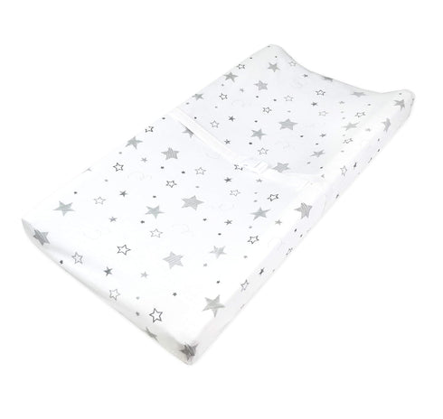 TL Care Printed 100% Cotton Knit Fitted Contoured Changing Table Pad Cover - Compatible with Mika Micky Bassinet, Super Stars, for Boys and Girls...