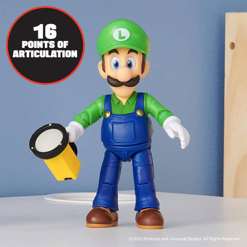 THE SUPER MARIO BROS. MOVIE - 5 Inch Action Figures Series 1 – Luigi Figure with Flashlight Accessory...