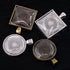 Glarks 48-Pieces Round and Square Pendant Trays with Glass Cabochon Dome Tiles Clear Cameo for Crafting DIY Jewelry Making, 24 Sets...