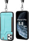 TOOVREN Phone Case for iPhone 11 Pro Wallet Case Lanyard Neck Strap with Kickstand Leather Card Holder Adjustable Detachable Necklace, Phone Prote...