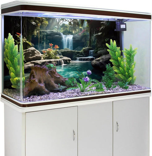 AWERT 48x20 inches Tropical Waterfall Aquarium Background Tropical Plants Fish Tank Background Reptile Habitat Background Natural Terrarium Backgr...