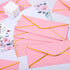 Whaline 50Pcs Business Envelopes Pink Envelopes V Flap with Gold Foil Border Gift Card Envelopes Self-Adhesive Seal Luxury Mailing Envelopes for O...