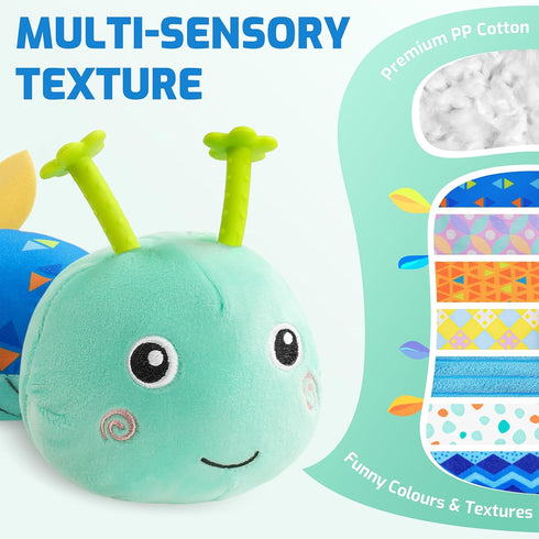 Baby Toys Musical Caterpillar, Stuffed Animal Activity Soft Toys with Teether,Multi-Sensory Crinkle, Rattle and Textures, for Tummy Time Baby Toys...