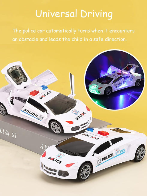 Toy Cars, Police Car Toys for Boys 3-5, Police Car Spinning Toy with Music Lights and Siren, Automatic Door Opening Spin Toy for Outdoor Indoor Ki...