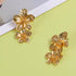 Gold Flower Earrings Double Flower Gold Statement Earrings for Women, Hypoallergenic Gold Floral Earrings Large Gold Earrings for Women Boho Jewel...