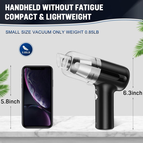 Mini Car Vacuum Cleaner, Handheld Vacuum Cordless,2 in 1 Rechargeable Vacuum Cleaner & Blower,Small Car Vacuum with 6000Pa Suction Power,Dust Bust...