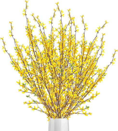 Artificial Forsythia Flowers,6Pcs 39.4 inch Artificial Forsythia Blossom Jasmine Stems Fake Silk Forsythia Branches for Flower Arrangement Wedding...