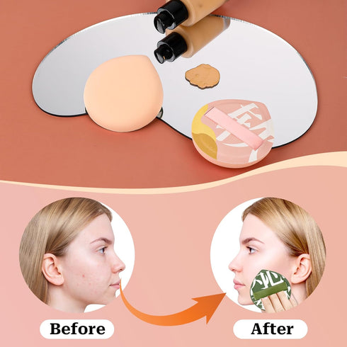 4 PCS Korean Makeup Puff, Soft Makeup Sponges Teardrop Setting Powder Puff Face Makeup Cushion Puff Beauty Blender Sponge for Foundation Concealer...