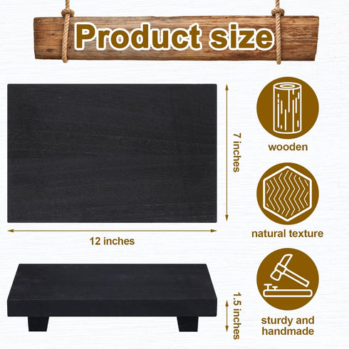 Wood Riser Tray Soap, Stand Soap Tray for Kitchen Sink, Wood Pedestal for Kitchen Counter Sink Stand Decorative Rustic Bathroom Dishes for Plant B...