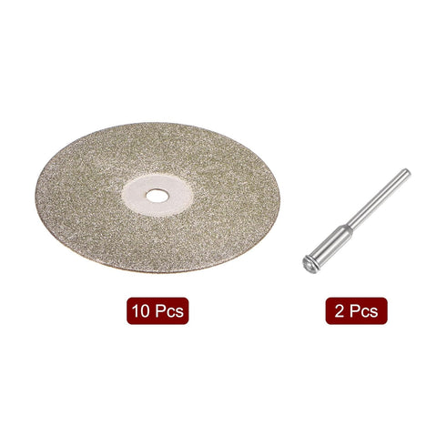 10pcs Diamond Cutting Wheel 35mm Full Sand Diamond Wheels Cut Off Discs Diamond Coated Cutting Wheel Replacement with 2pcs 3mm Mandrel for Rotary ...