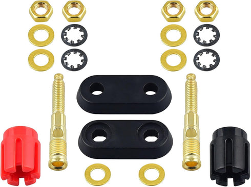 onelinkmore 2-Way Banana Plug Jack Socket Binding Post Video Speaker Terminal Connectors Dual Insulated Terminal Binding Post 4mm Banana Plug Fema...